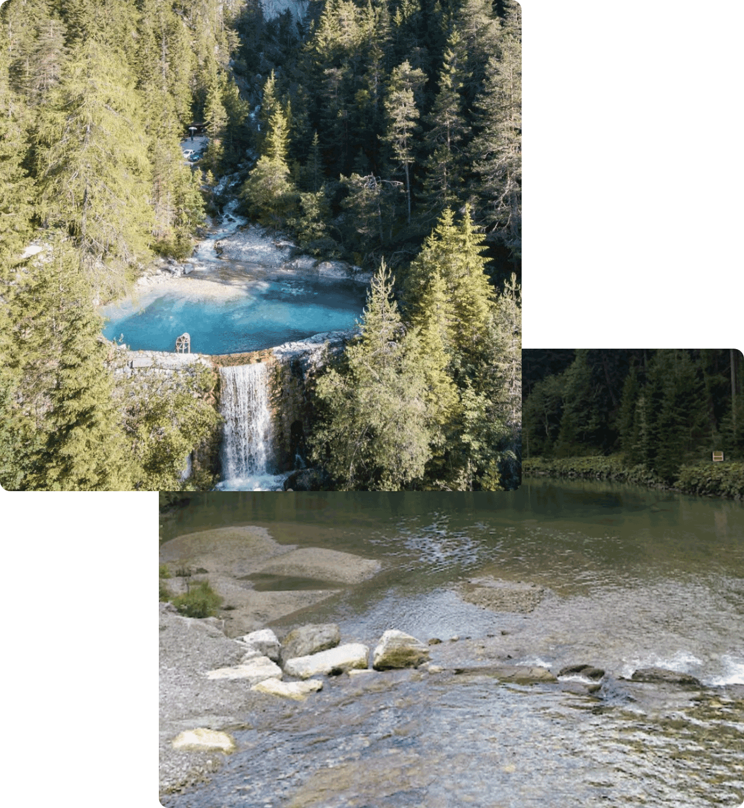 Fotocollage mit Silberkarsee und Speichersee